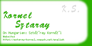 kornel sztaray business card